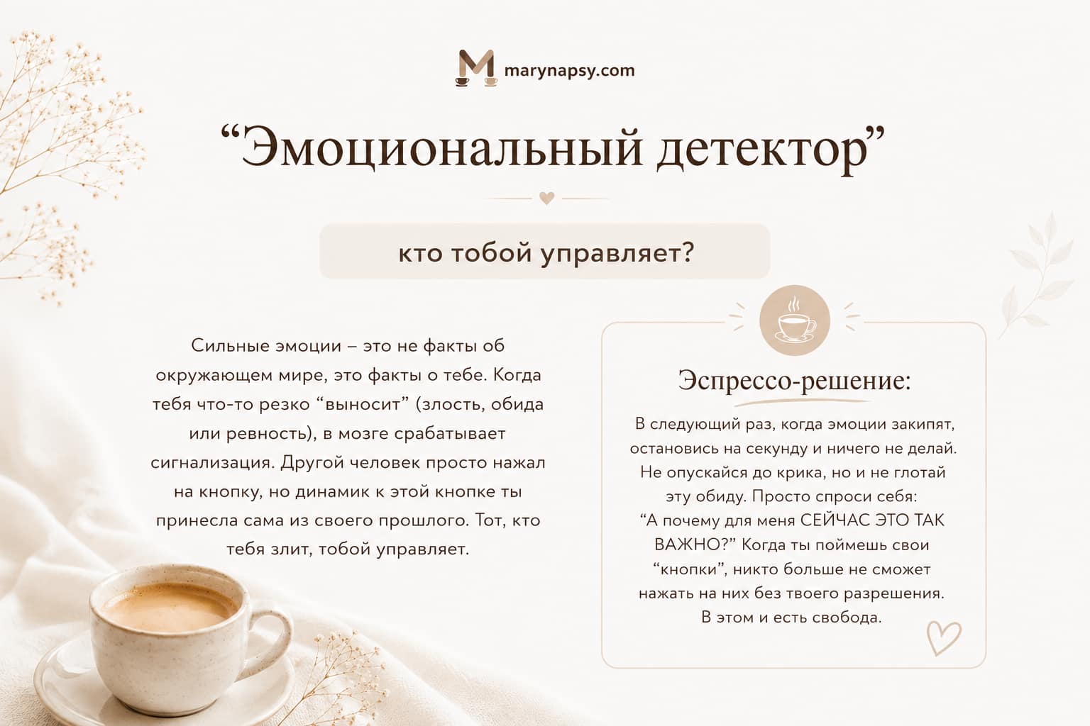 ”Эмоциональный детектор” — кто тобой управляет?