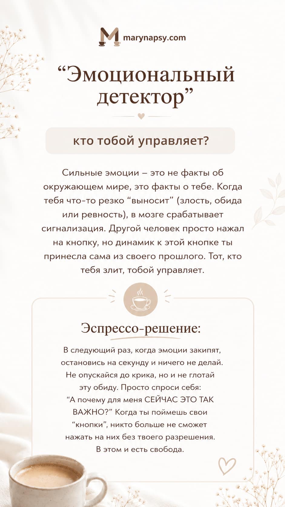 ”Эмоциональный детектор” — кто тобой управляет?
